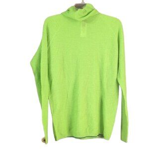 Patagonia Mens Capilene Air Hoodie Base Layer Neon Green Knit Merino Wool Large